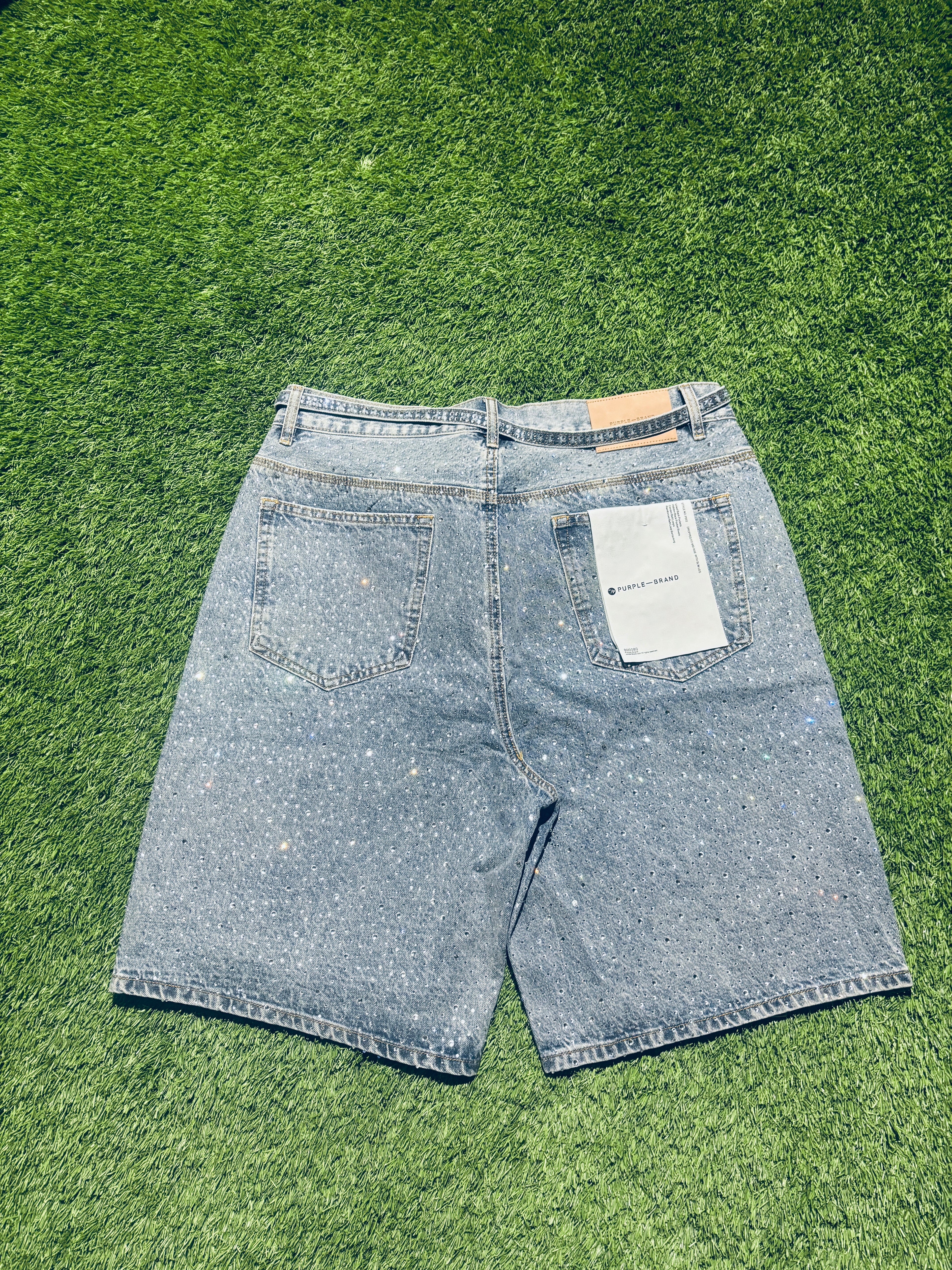 Crystal Fade Denim Shorts