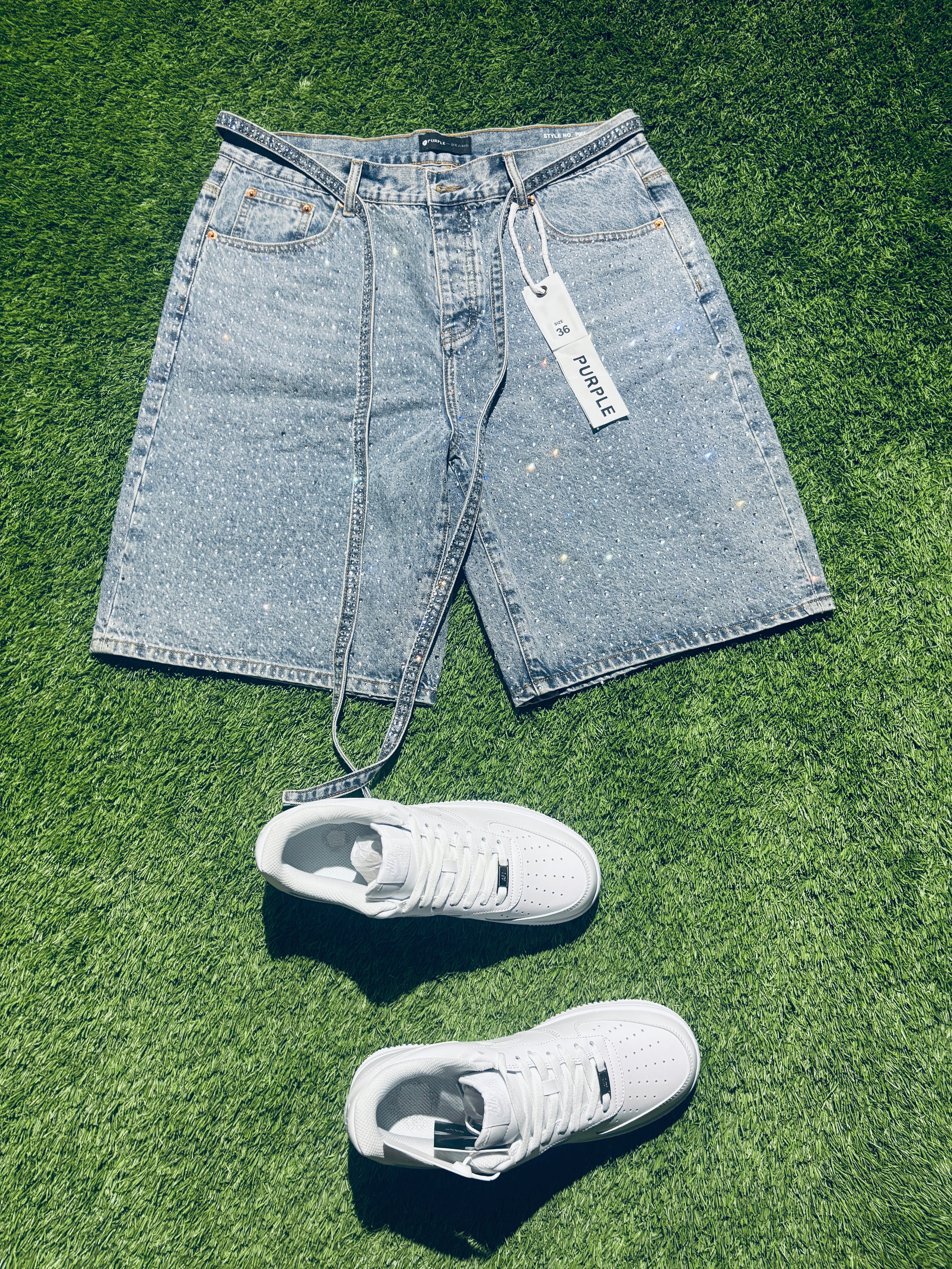 Crystal Fade Denim Shorts