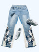 Cross Patch Flare Jeans
