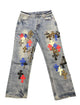 Multicolor Cross Patch Jeans