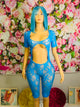 Sexy Blue Lace Tight Jumpsuit🩵