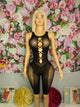 Black Mini Body Suit Fishnet Sleeveless