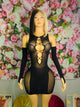 Black Mini Dress Fishnet with Sleeves