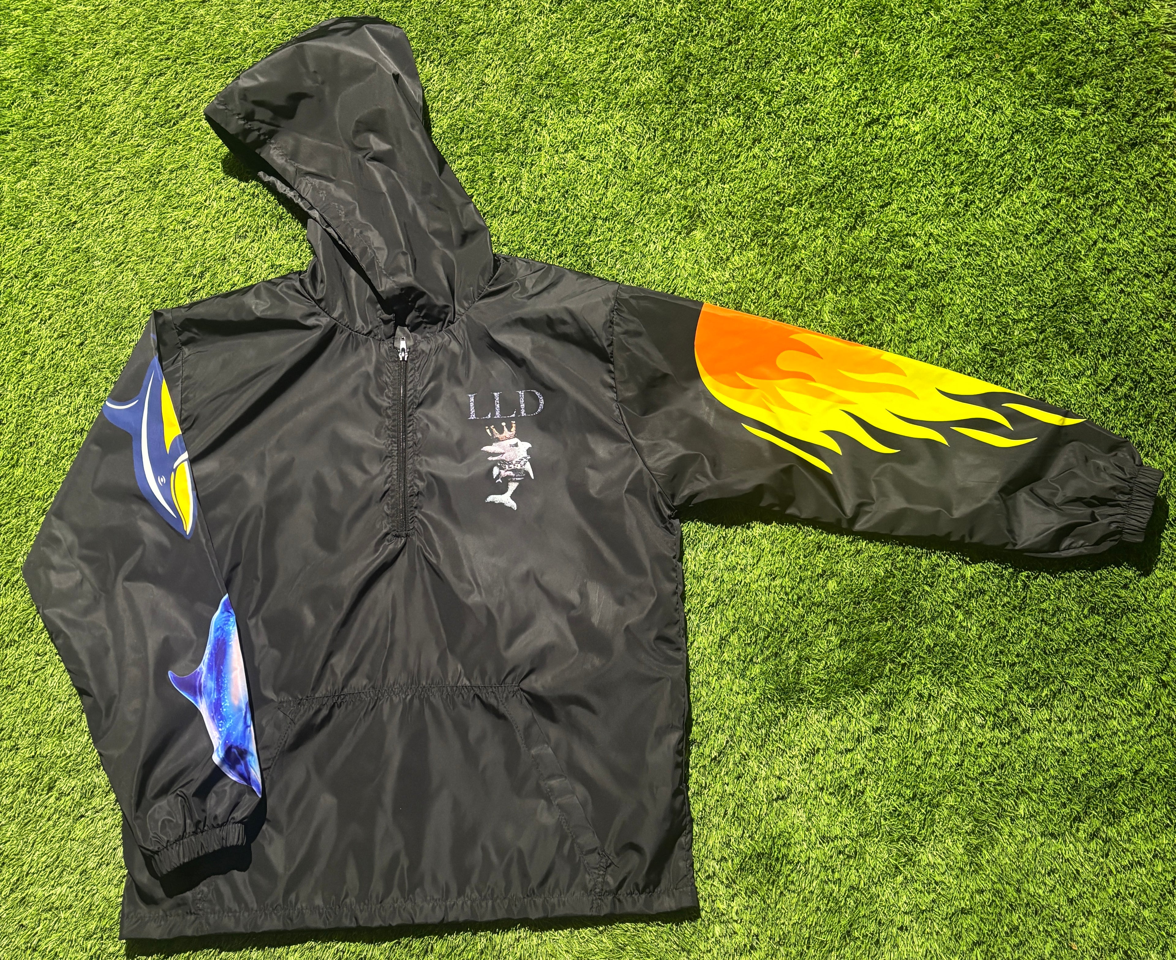 Dolphin/Flame & Car Graphic Windbreaker