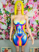 3D Body Print Slim Fit Dress