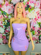 Bright Purple Cross Pattern Leather Dress
