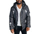 Men Cross Print Zip-Up Coat